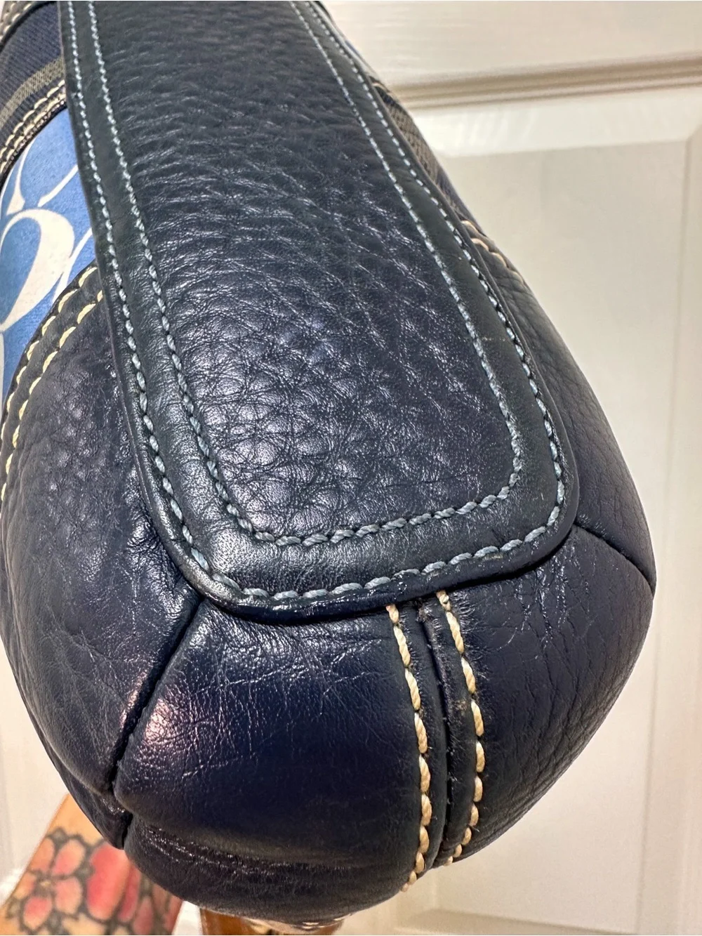 Coach Patchwork Shoulder Bag Leather Trim Y2K